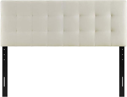 Modway Lily Tufted Linen Fabric Upholstered Full Headboard in Ivory