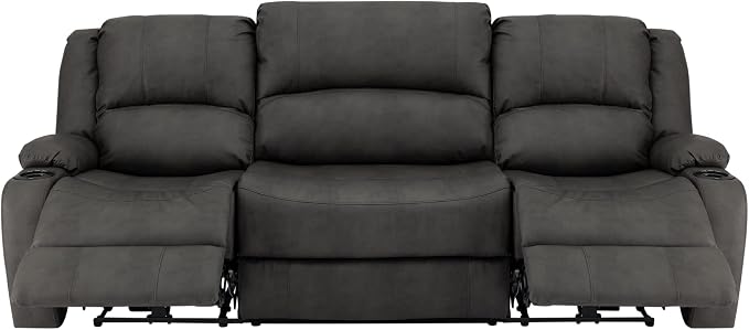 RecPro Charles 94" Powered Triple RV Wall Hugger Recliner | Drop Down Console | RV Furniture with Upgraded 2023 Fabric (Gunmetal)