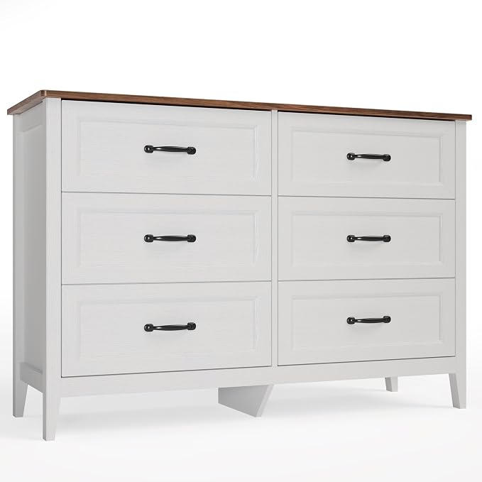 Gizoon 2-Piece Bedroom Furniture Set – Includes a 5 Drawer Dresser, a 6 Chest of Drawers,Modern Farmhouse Dresser Set, Ideal for Bedroom, Living Room