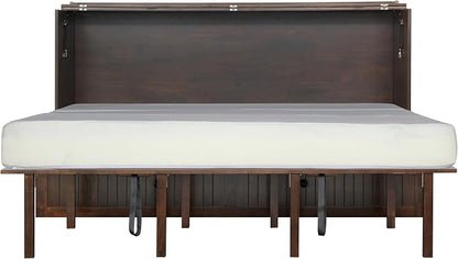 Mega Solutions Murphybedz Tuscany Murphy Cabinet Chest Bed with Charging Station 6 Inch (Tobacco, King)