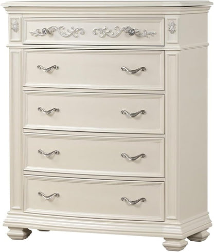 First of a Kind Valentina Pearl King 5 Piece Bedroom Set