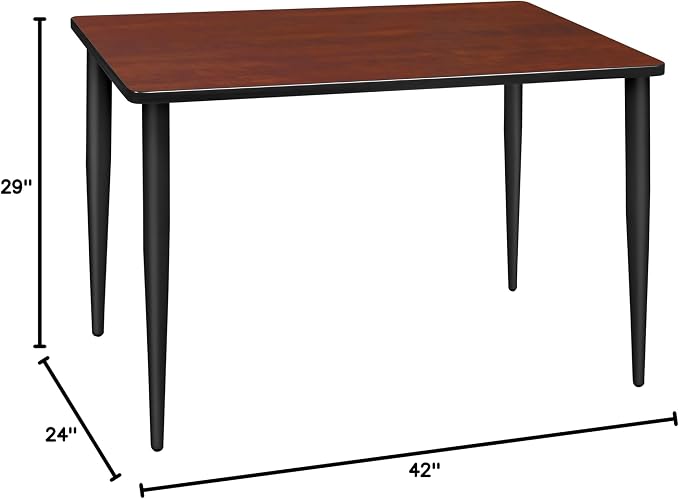 Romig Arco 42 x 24 in. Training Seminar Table- Cherry Top, Black Tapered Legs
