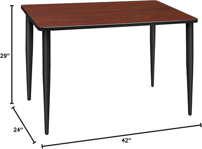 Romig Arco 42 x 24 in. Training Seminar Table- Cherry Top, Black Tapered Legs