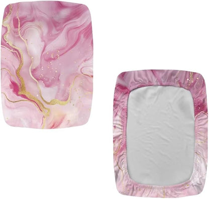 Pink Marble Print Bar Stool Seat Covers Rectangle Stool Covers Set of 2 Bench Covers Slipcover Rectangle Stretch Counter Height Bar Stools Slipcovers Counter Stool Covers Saddle Seat Cover