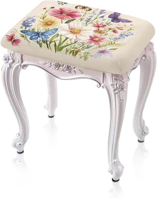 Wildflower Bar Stool Seat Covers Rectangle Stool Covers Set of 2 Bench Covers Slipcover Rectangle Stretch Counter Height Bar Stools Slipcovers Counter Stool Covers Saddle Seat Cover