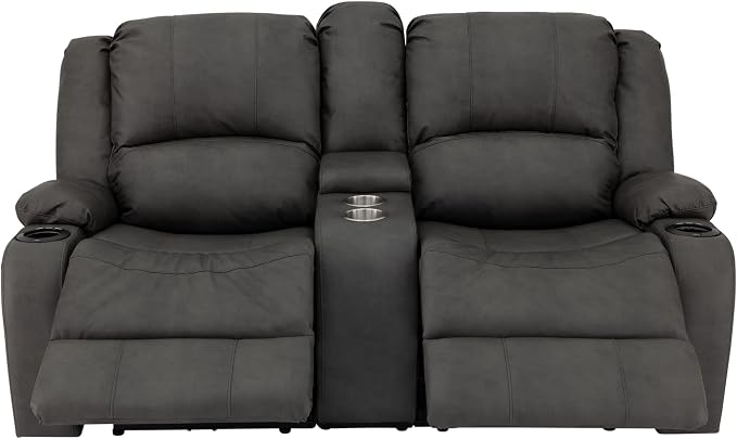 RecPro Charles 67" RV Wall Hugger Reclining Sofa | Gunmetal