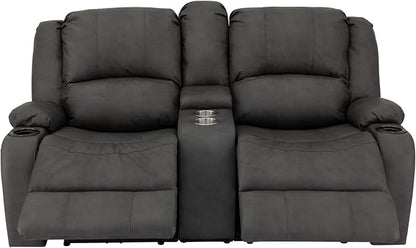 RecPro Charles 67" RV Wall Hugger Reclining Sofa | Gunmetal