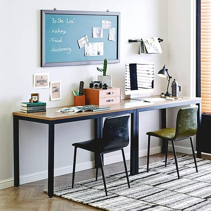 DlandHome 39 inches Small Computer Desk for Home Office Activity Table Writing Table for Small Spaces Study Table Student Laptop Desk Teak and Black DND-AC3BB-100