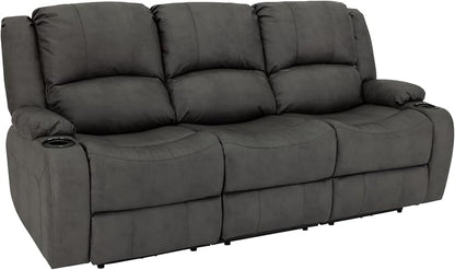 RecPro Charles 80" RV Wall Hugger Reclining Sofa | Gunmetal