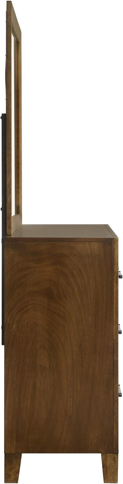 New Classic Furniture Ballard 5-Piece Wood King Bedroom Set with 2-Nightstands, Walnut Brown