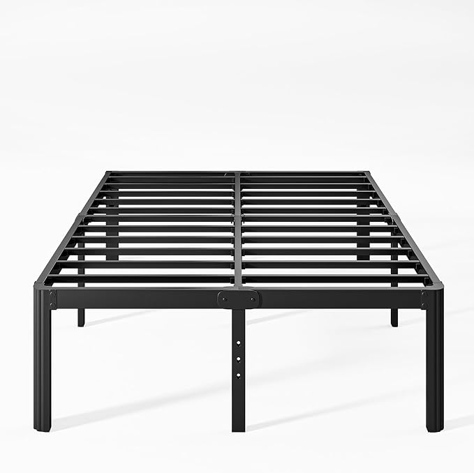 16 Inch High Platform California King Bed Frames No Box Spring Needed, Metal Cal King Bed Frame, Noise Free, Easy Assembly, Heavy Duty, Black