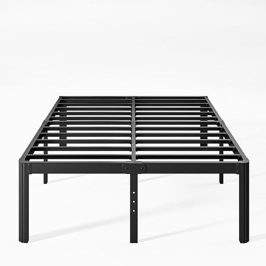 16 Inch High Platform California King Bed Frames No Box Spring Needed, Metal Cal King Bed Frame, Noise Free, Easy Assembly, Heavy Duty, Black