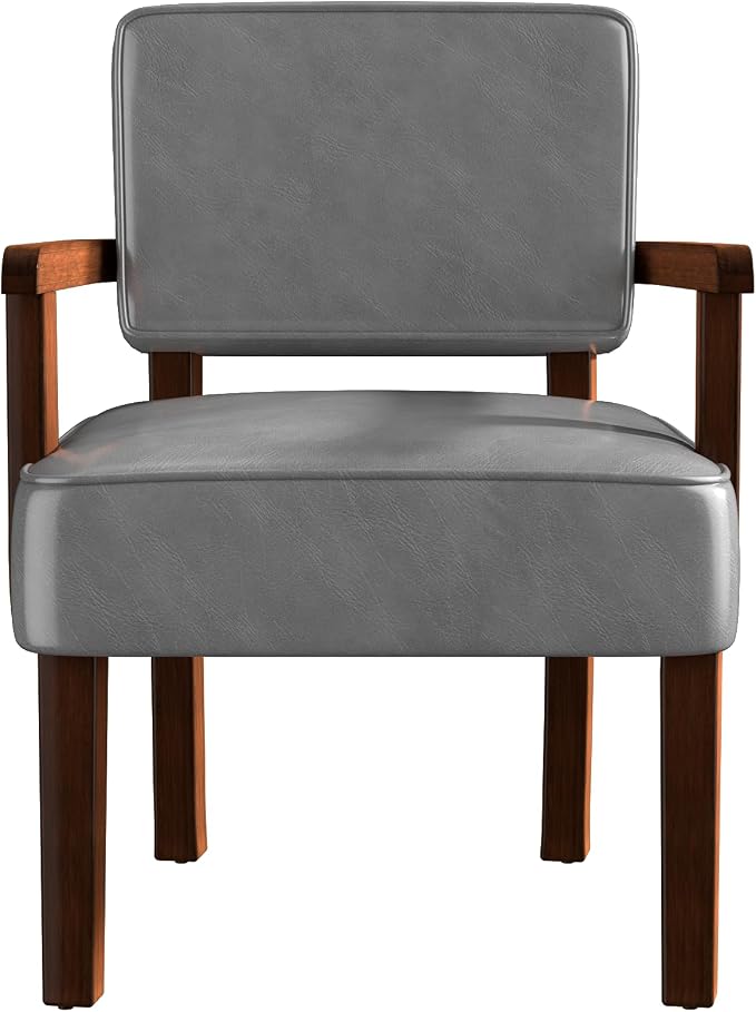FAGAGA PU Leather Accent Chair, Oversized Living Room Chairs with Soft Seat and Armrests, Armchair for Bedroom, Dinning, Reading, Waiting Rooms