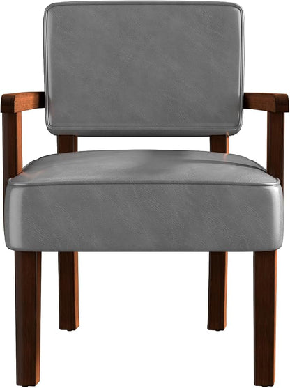 FAGAGA PU Leather Accent Chair, Oversized Living Room Chairs with Soft Seat and Armrests, Armchair for Bedroom, Dinning, Reading, Waiting Rooms