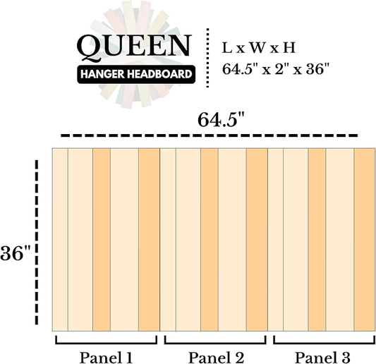 Barn Walls Forest Path Mix Headboard Queen Size, Hanger Style, Handcrafted. Mounts on Wall. Easy Installation