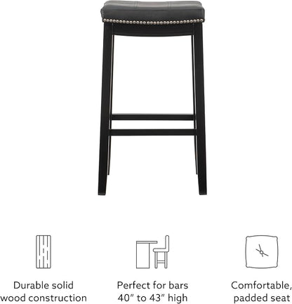 Linon Claridge Bar, Black Stool, 32" X 18.75" X 13"