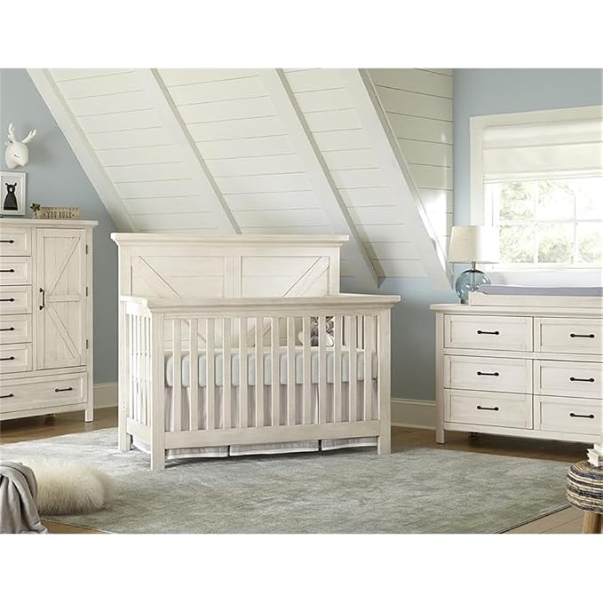 Westwood Design Westfield 4 in 1 Convertible Crib, Brushed White