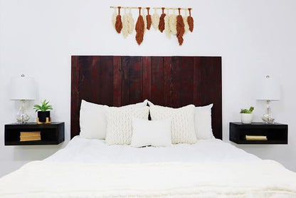 Barn Walls Red Dragon Skin Headboard, Modern Design, Solid Wood Headboard, Floating Panels, Wall Mount, Adjustable Height, Easy Assembly, King Size