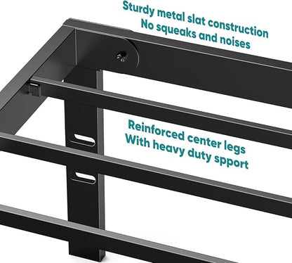 Sweetcrispy Twin Bed Frame - Heavy Duty Metal Platform Bed Frames Twin Size with Storage Space Under Frame, No Box Spring Needed, 14 Inches, Sturdy Steel Slat Support