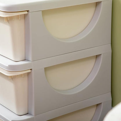 Qaba 3 Drawers Kids Storage Unit, 3 Tier Stackable Toy Organizers and Storage Chest for Bedroom, Nursery, Playroom, Living Room, Boys, Girls, Toddlers, Cream White