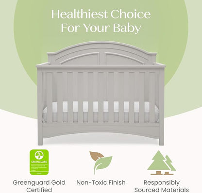 Delta Children Perry 6-in-1 Convertible Crib - Greenguard Gold Certified, Moonstruck Grey