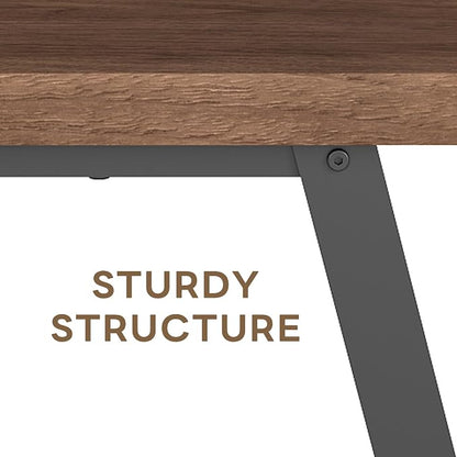 43" Farmhouse Entryway&End of Bed Wood Bench,Walnut | Skandiquip 43"47" Wood Farmhouse Entryway Bench, Mid Century Rustic End of Bed Bench for Mudroom, Living Room & Kitchen