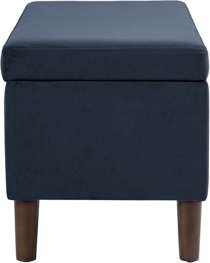 HomePop Malmo 36" Storage Bench - Blue Velvet