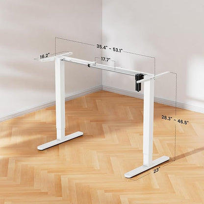 ErGear Electric Standing Desk Legs, 4 Memory Height Settings Height Adjustable Desk Frame, Sit Stand Table Legs Up to 47.2", Ergonomic Stand up Converter Base Workstation, White Frame Only
