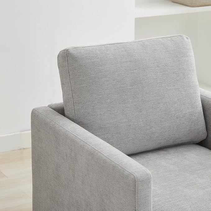 Swivel Accent Chair, 360 Degree Square Swivel Chair for Living Room, Mid Century Modern Upholstered Accent Barrel Chair,Comfy Sofa Armchairs for Bedroom,Nursery,Chenille, Grey