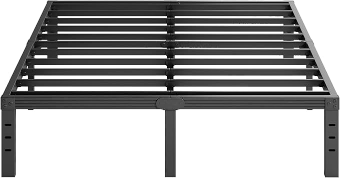Furnitui 14 Inch High Metal Queen Bed Frame, Platform Bed Frame Queen Size No Box Spring Needed, Easy Assembly, Noise Free, Sturdy, Black