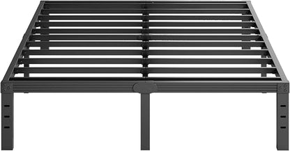 Furnitui 14 Inch High Metal Queen Bed Frame, Platform Bed Frame Queen Size No Box Spring Needed, Easy Assembly, Noise Free, Sturdy, Black