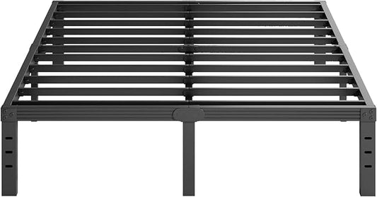 Furnitui 14 Inch High Metal Queen Bed Frame, Platform Bed Frame Queen Size No Box Spring Needed, Easy Assembly, Noise Free, Sturdy, Black