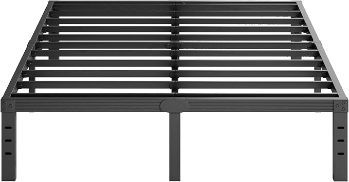 Furnitui 14 Inch High Metal Full Size Bed Frame, Platform Bed Frame Full Size No Box Spring Needed, Easy Assembly, Noise Free, Sturdy, Black