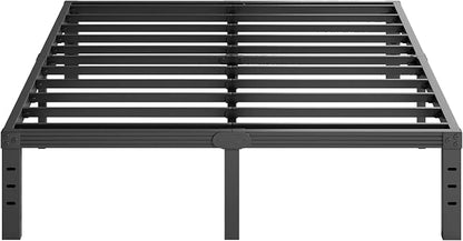 Furnitui 14 Inch High Metal Full Size Bed Frame, Platform Bed Frame Full Size No Box Spring Needed, Easy Assembly, Noise Free, Sturdy, Black