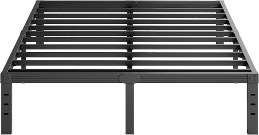 Furnitui 14 Inch High Metal Full Size Bed Frame, Platform Bed Frame Full Size No Box Spring Needed, Easy Assembly, Noise Free, Sturdy, Black