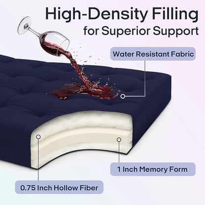 Syrinx Water Resistant Japanese Futon Mattress, King Size 80"x76", 2.5 Inch Thick Japanese Floor Mattress Tatami Mat, Foldable Floor Bed Sleeping Pad for Dormitory Guest Room Camping