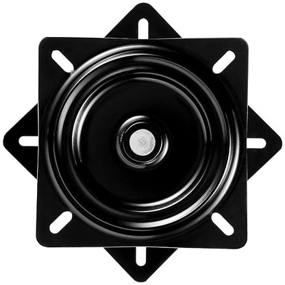 SINJEUN 4 Pack 6 Inch Heavy Duty Bar Stool Swivel Plate, Square 360° Swivel Ball Bearing Plate Replacement, Seat Swivel Base Mount Plate for Recliner Chair or Furniture, 300 Pound Capacity, Black