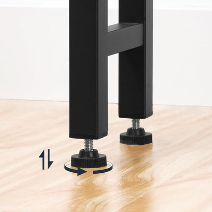HOOBRO Full Size Headboard, Headboard with 2 Outlets and 4 USB Ports, Adjustable Height, Storage Rack, Sturdy and Stable, Easy Assembly, Greige and Black