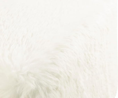 HomePop 16" Cube Ottoman - White Faux Fur