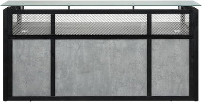 NBF Reception Desk Front Counter Workstation for Office Lobby Reception Area, 87" W x 30" D, Gray, District Collection