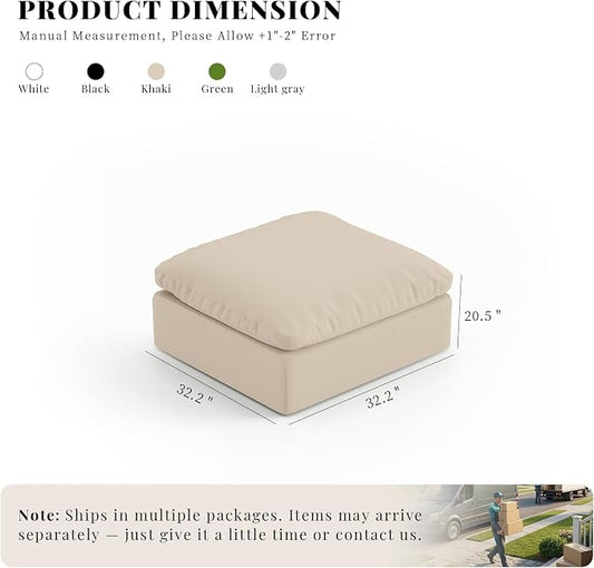 Oversize Cloud Modular Sectional Sofa,Chaise Down Filled Comfort Sofa Detachable Couch Cushion Covers for Living Room Apartment,Khaki