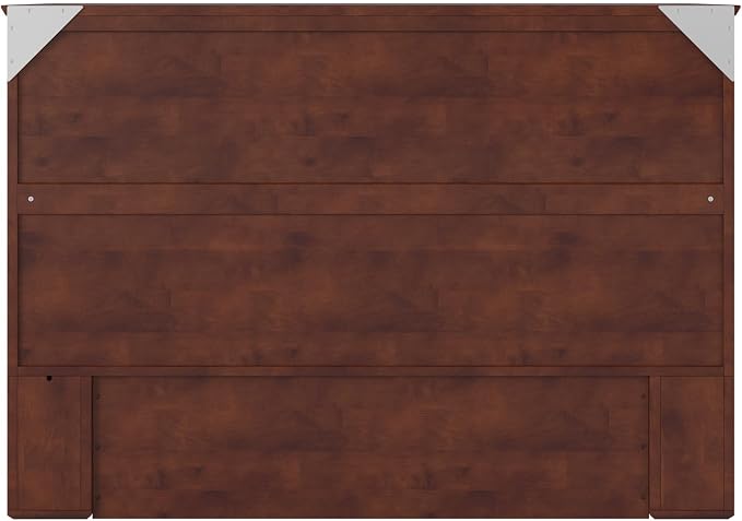AFI, Southampton Murphy Bed Chest Full with 6" Mattress, Built-in USB Charger & Storage Drawer, Walnut