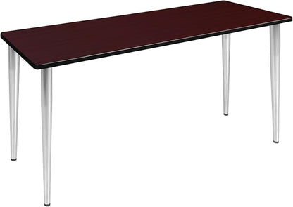 Romig Arco 66 x 24 in. Training Seminar Table- Mahogany Top, Chrome Tapered Legs