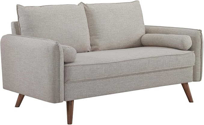 Modway EEI-3091 Revive Contemporary Modern Fabric Upholstered Loveseat In Beige