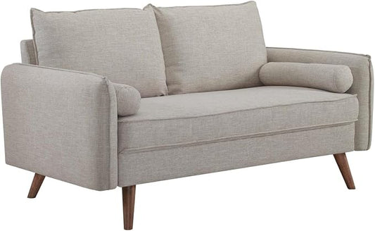 Modway EEI-3091 Revive Contemporary Modern Fabric Upholstered Loveseat In Beige