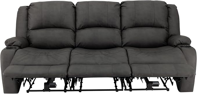 RecPro Charles 80" RV Wall Hugger Reclining Sofa | Gunmetal