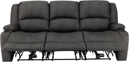 RecPro Charles 80" RV Wall Hugger Reclining Sofa | Gunmetal