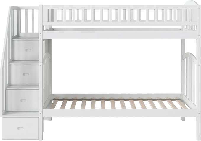 AFI, Westbrook Staircase Bunk Bed Twin Over Twin, White