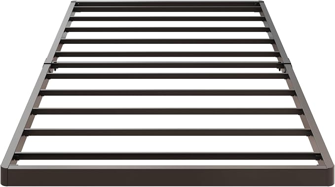 Yicensen 1.6 Inch Bunkie Board Twin Low Profile Heavy Duty Metal Box Spring Twin Bed Base Sturdy Mattress Foundation, Easy Assembly, Noise Free, Black