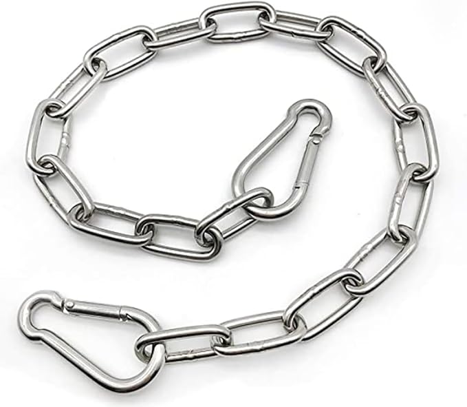 Heavy Duty Stainless Steel Chain 550LB Capacity for Punching Bags Hanging Chair Hammocks Swing Trapeze Yoga